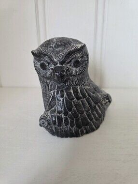 The Wolf Sculptures Soapstone Carved Owl & Babies Canada